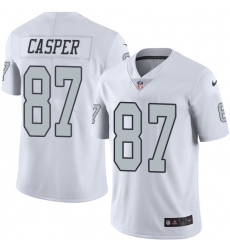 Men's Nike Oakland Raiders #87 Dave Casper Limited White Rush Vapor Untouchable NFL Jersey