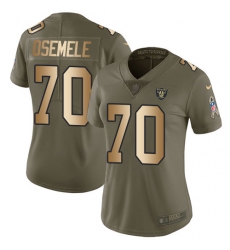Women's Nike Oakland Raiders #70 Kelechi Osemele Limited Olive/Gold 2017 Salute to Service NFL Jersey
