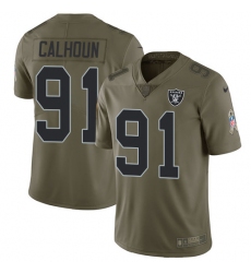 Youth Nike Oakland Raiders #91 Shilique Calhoun Limited Olive 2017 Salute to Service NFL Jersey