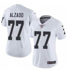 Women's Nike Oakland Raiders #77 Lyle Alzado White Vapor Untouchable Limited Player NFL Jersey