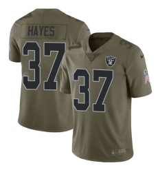 Youth Nike Oakland Raiders #37 Lester Hayes Limited Olive 2017 Salute to Service NFL Jersey