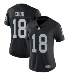 Women's Nike Oakland Raiders #18 Connor Cook Black Team Color Vapor Untouchable Limited Player NFL Jersey