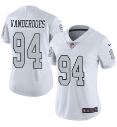 Women's Nike Oakland Raiders #94 Eddie Vanderdoes Limited White Rush Vapor Untouchable NFL Jersey