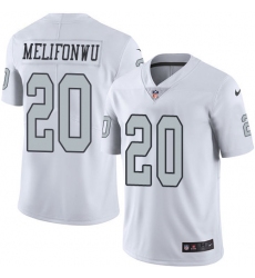 Men's Nike Oakland Raiders #20 Obi Melifonwu Limited White Rush Vapor Untouchable NFL Jersey