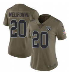 Women's Nike Oakland Raiders #20 Obi Melifonwu Limited Olive 2017 Salute to Service NFL Jersey