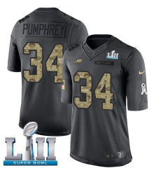 Youth Nike Philadelphia Eagles #34 Donnel Pumphrey Limited Black 2016 Salute to Service Super Bowl LII NFL Jersey