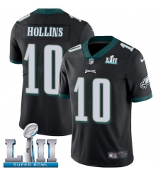 Men's Nike Philadelphia Eagles #10 Mack Hollins Black Alternate Vapor Untouchable Limited Player Super Bowl LII NFL Jersey