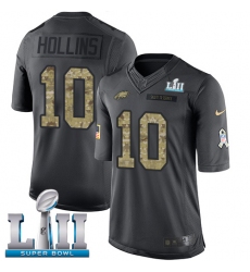 Men's Nike Philadelphia Eagles #10 Mack Hollins Limited Black 2016 Salute to Service Super Bowl LII NFL Jersey