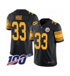 Youth Pittsburgh Steelers #33 Merril Hoge Limited Black Rush Vapor Untouchable 100th Season Football Jersey