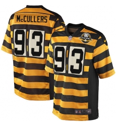 Youth Nike Pittsburgh Steelers #93 Dan McCullers Limited Yellow/Black Alternate 80TH Anniversary Throwback NFL Jersey