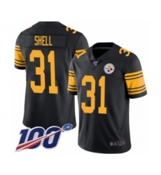 Men's Pittsburgh Steelers #31 Donnie Shell Limited Black Rush Vapor Untouchable 100th Season Football Jersey