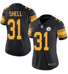 Women's Nike Pittsburgh Steelers #31 Donnie Shell Limited Black Rush Vapor Untouchable NFL Jersey
