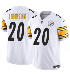 Men's Pittsburgh Steelers #20 Kaleb Johnson White 2025 Draft F.U.S.E. Vapor Limited Football Stitched Jersey