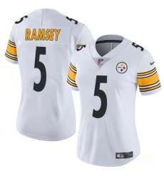 Women's Pittsburgh Steelers #5 Jalen Ramsey White 2025 Vapor Untouchable Limited Football Stitched Jersey(Run Small)