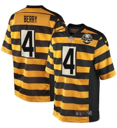 Youth Nike Pittsburgh Steelers #4 Jordan Berry Limited Yellow/Black Alternate 80TH Anniversary Throwback NFL Jersey