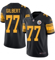Men's Nike Pittsburgh Steelers #77 Marcus Gilbert Limited Black Rush Vapor Untouchable NFL Jersey