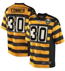 Youth Nike Pittsburgh Steelers #30 James Conner Limited Yellow/Black Alternate 80TH Anniversary Throwback NFL Jersey