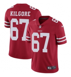 Men's Nike San Francisco 49ers #67 Daniel Kilgore Red Team Color Vapor Untouchable Limited Player NFL Jersey