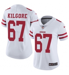 Women's Nike San Francisco 49ers #67 Daniel Kilgore White Vapor Untouchable Limited Player NFL Jersey