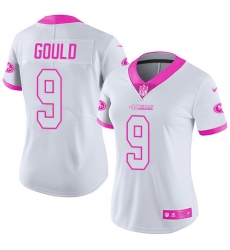 Women's Nike San Francisco 49ers #9 Robbie Gould Limited White/Pink Rush Fashion NFL Jersey