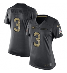 Women's Nike San Francisco 49ers #3 C. J. Beathard Limited Black 2016 Salute to Service NFL Jersey