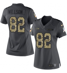 Women's Nike Seattle Seahawks #82 Luke Willson Limited Black 2016 Salute to Service NFL Jersey