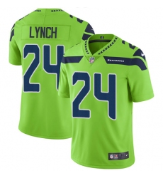 Men's Nike Seattle Seahawks #24 Marshawn Lynch Limited Green Rush Vapor Untouchable NFL Jersey