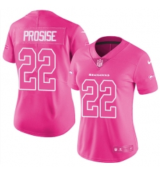 Women's Nike Seattle Seahawks #22 C. J. Prosise Limited Pink Rush Fashion NFL Jersey