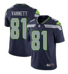 Men's Nike Seattle Seahawks #81 Nick Vannett Steel Blue Team Color Vapor Untouchable Limited Player NFL Jersey