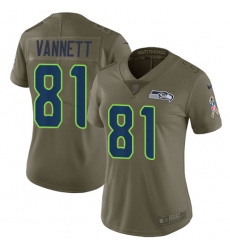 Women's Nike Seattle Seahawks #81 Nick Vannett Limited Olive 2017 Salute to Service NFL Jersey