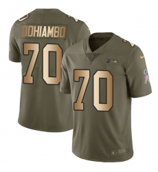 Youth Nike Seattle Seahawks #70 Rees Odhiambo Limited Olive/Gold 2017 Salute to Service NFL Jersey