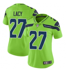 Women's Nike Seattle Seahawks #27 Eddie Lacy Limited Green Rush Vapor Untouchable NFL Jersey