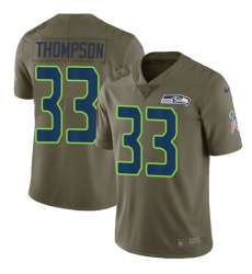 Men's Nike Seattle Seahawks #33 Tedric Thompson Limited Olive 2017 Salute to Service NFL Jersey