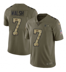 Men's Nike Seattle Seahawks #7 Blair Walsh Limited Olive/Camo 2017 Salute to Service NFL Jersey