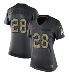 Women's Nike Tampa Bay Buccaneers #28 Vernon Hargreaves III Limited Black 2016 Salute to Service NFL Jersey