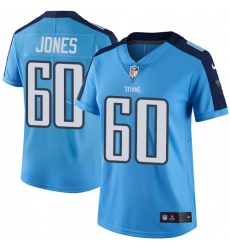 Women's Nike Tennessee Titans #60 Ben Jones Light Blue Team Color Vapor Untouchable Limited Player NFL Jersey