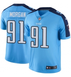 Youth Nike Tennessee Titans #91 Derrick Morgan Limited Light Blue Rush Vapor Untouchable NFL Jersey