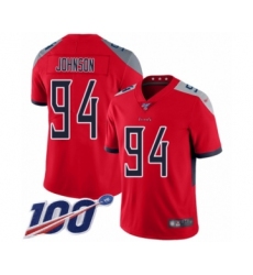 Youth Tennessee Titans #94 Austin Johnson Limited Red Inverted Legend 100th Season Football Jersey