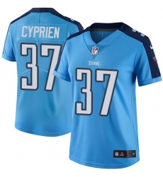Women's Nike Tennessee Titans #37 Johnathan Cyprien Light Blue Team Color Vapor Untouchable Limited Player NFL Jersey