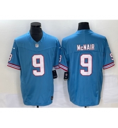 Men's Nike Tennessee Titans #9 Steve McNair Blue 2023 FUSE Vapor Limited Throwback Stitched Jersey