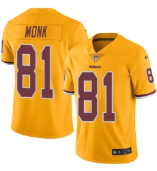Youth Nike Washington Redskins #81 Art Monk Limited Gold Rush Vapor Untouchable NFL Jersey