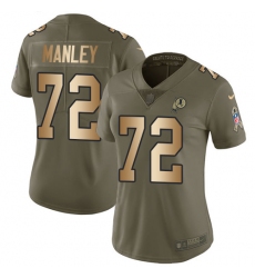 Women's Nike Washington Redskins #72 Dexter Manley Limited Olive/Gold 2017 Salute to Service NFL Jersey