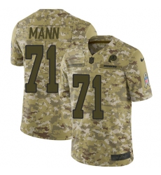 Men's Nike Washington Redskins #71 Charles Mann Burgundy Limited Camo 2018 Salute to Service NFL Jersey