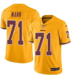 Men's Nike Washington Redskins #71 Charles Mann Limited Gold Rush Vapor Untouchable NFL Jersey