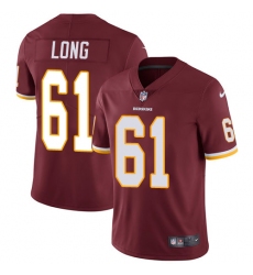 Men's Nike Washington Redskins #61 Spencer Long Burgundy Red Team Color Vapor Untouchable Limited Player NFL Jersey