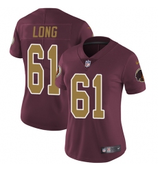 Women's Nike Washington Redskins #61 Spencer Long Burgundy Red/Gold Number Alternate 80TH Anniversary Vapor Untouchable Limited Player NFL Jersey