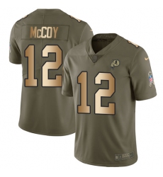 Youth Nike Washington Redskins #12 Colt McCoy Limited Olive/Gold 2017 Salute to Service NFL Jersey