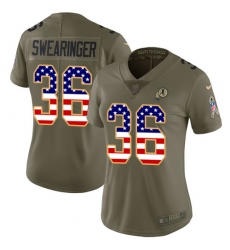 Women's Nike Washington Redskins #36 D.J. Swearinger Limited Olive/USA Flag 2017 Salute to Service NFL Jersey