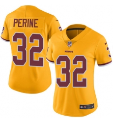 Women's Nike Washington Redskins #32 Samaje Perine Limited Gold Rush Vapor Untouchable NFL Jersey