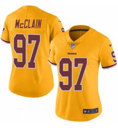 Women's Nike Washington Redskins #97 Terrell McClain Limited Gold Rush Vapor Untouchable NFL Jersey